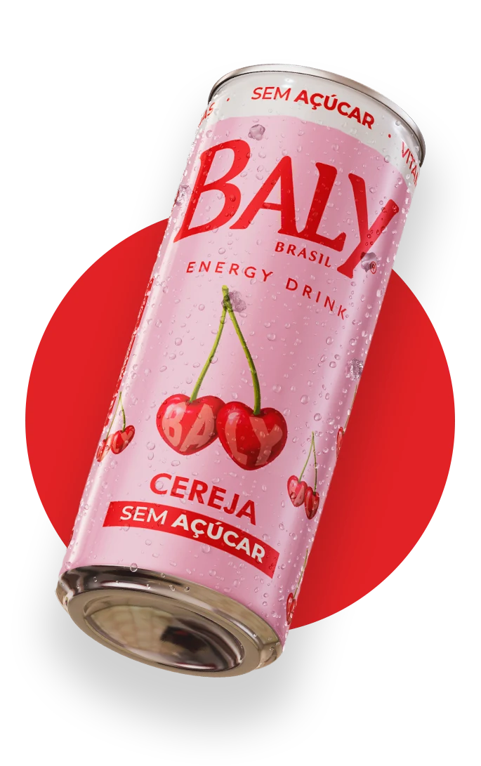 Lata Baly Cereja Sem Açúcar