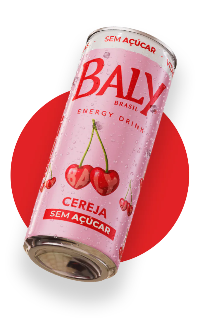 Lata Baly Cereja Sem Açúcar