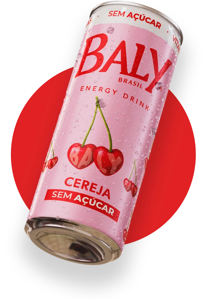 Lata Baly Cereja Sem Açúcar