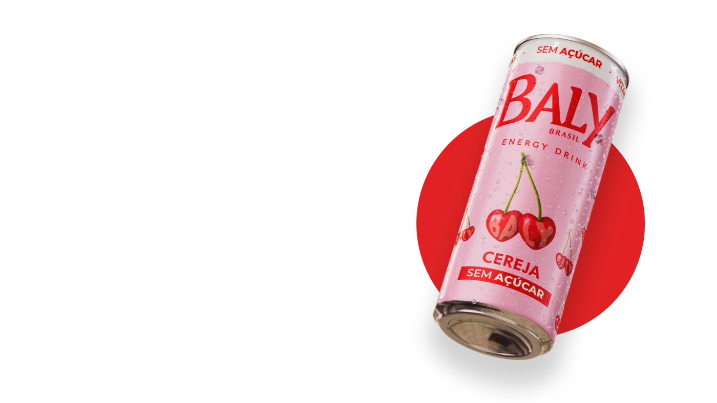 Lata Baly Cereja Sem Açúcar